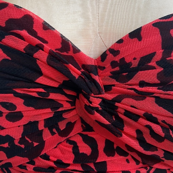 Jovan Red Leopard Jeweled Prom Gala Gown Floor Length 8 - Picture 7 of 12